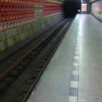 Taking the subway in Prague