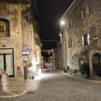 Walking through Assisi, Italy at night