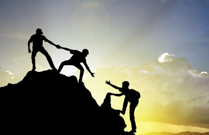 climbing helping  team work , success concept